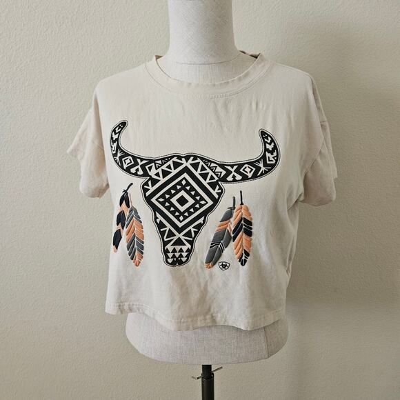 Arait Cropped Bullhead Feather Tee - Relaxed Fit XS - Picture 3 of 8